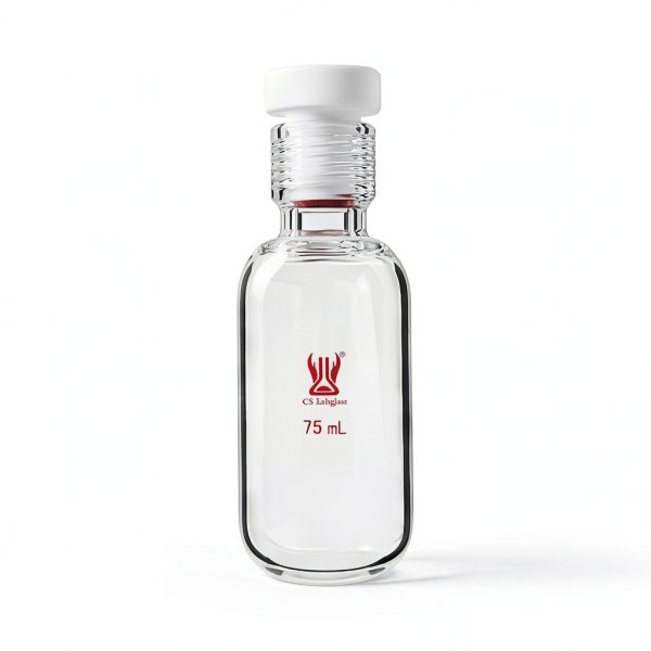 75ml Heavy Wall Pressure Vessel by CS Labglass Borosilicate Flask-0