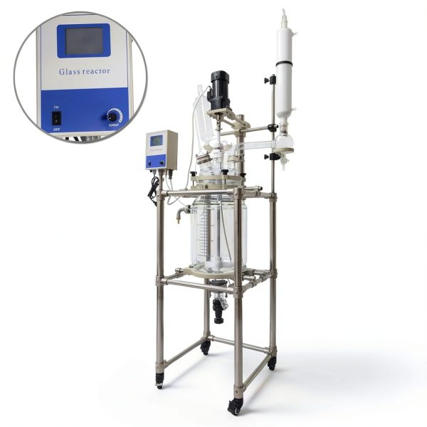 TECHTONGDA 20L Jacketed Reactor Double‑Layer Glass Digital Display-2