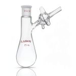 Laboy 25mL Schlenk Flask – Pear‑Shaped with 14/20 Joint, Stopcock-0