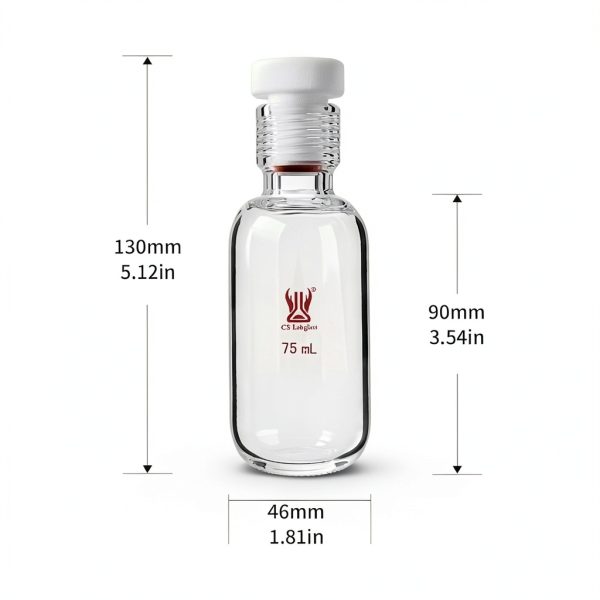 75ml Heavy Wall Pressure Vessel by CS Labglass Borosilicate Flask-1