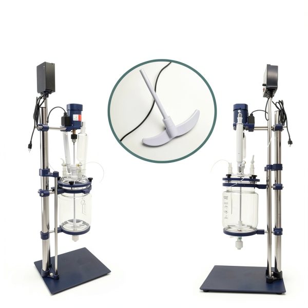 TECHTONGDA 5L Glass Reactor 110V Double Layer Reaction Vessel, Laboratory Jacketed Reactor, Adjustable Speed 0-600 RPM-4