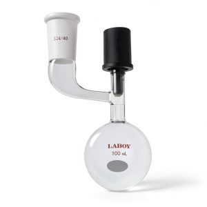 Laboy Glass 100mL Round Bottom Schlenk Flask with 0-4mm Vacuum Valve-0