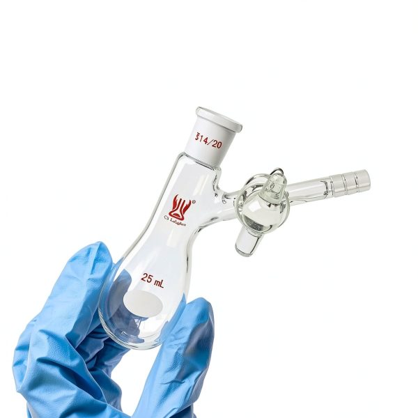 25ml Schlenk Reaction Flask with Glass Stopcock and 14/20 Joint,-3