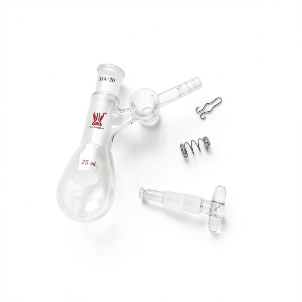 25ml Schlenk Reaction Flask with Glass Stopcock and 14/20 Joint,-2